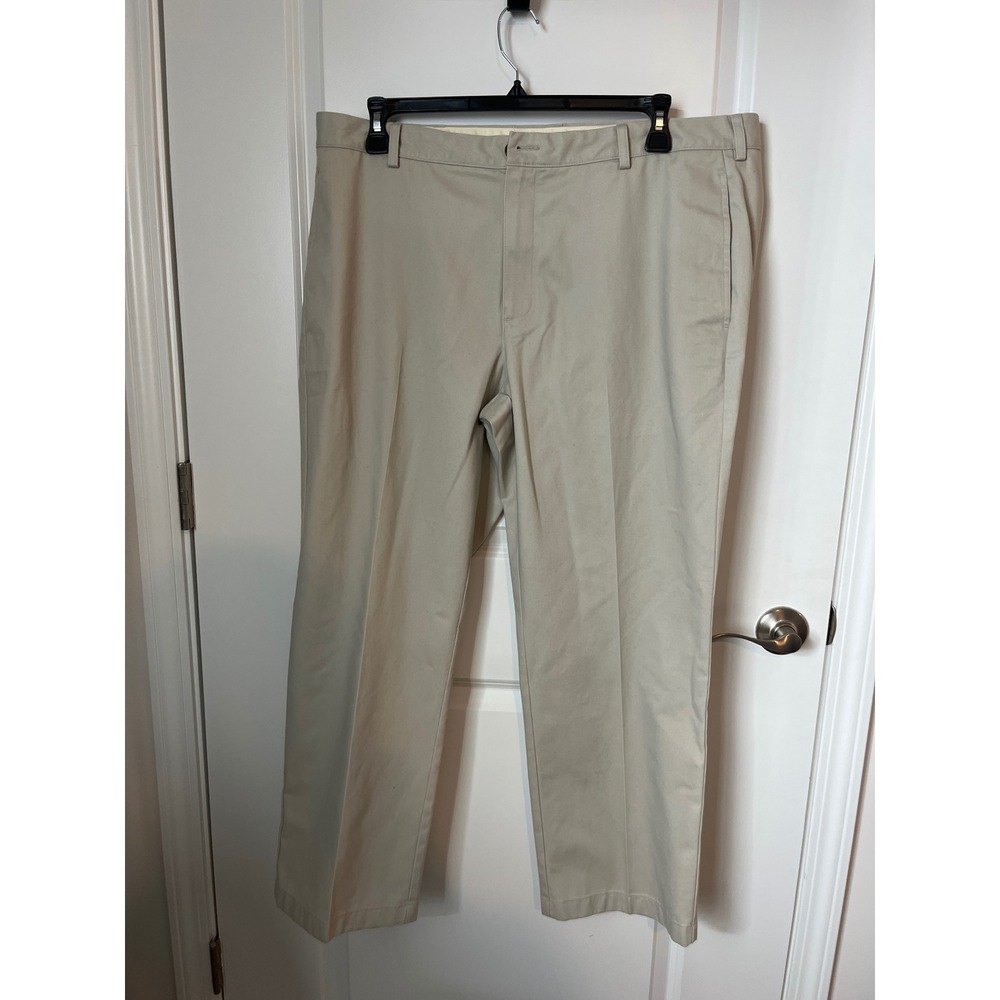 L.L.Bean Standard Fit Chino Pants Mens 40x29 Khaki Tan 100% Cotton 290508